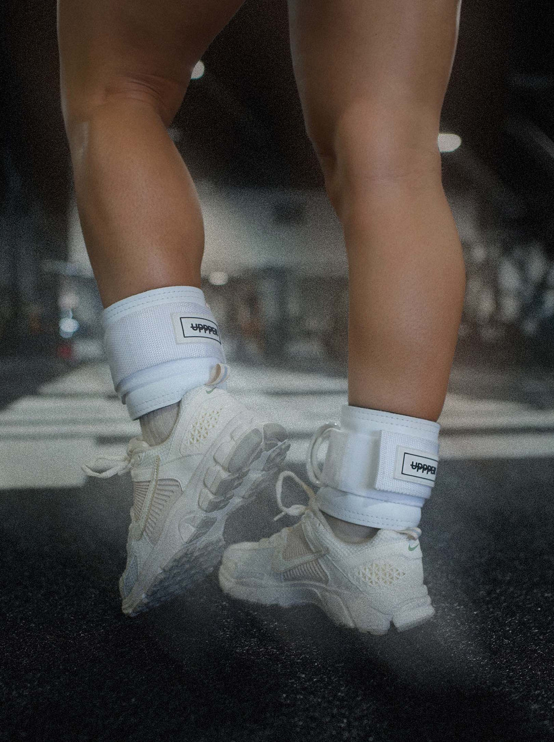 woman wearing uppper ankle straps